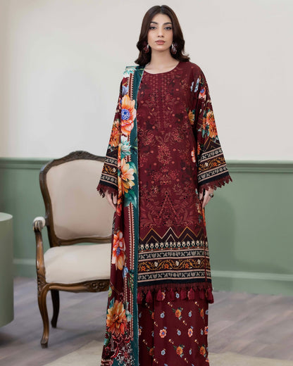 Johra Hameen | Embroidered Printed Staple | Design 703