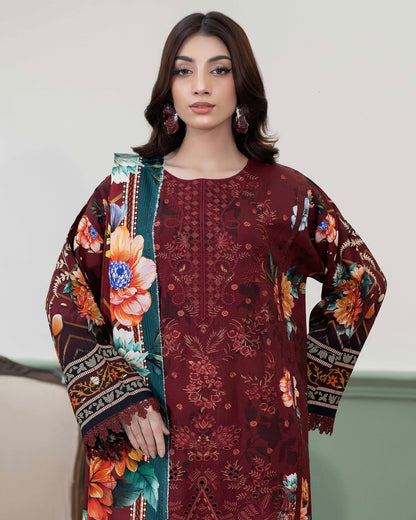 Johra Hameen | Embroidered Printed Staple | Design 703
