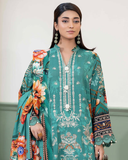 Johra Hameen | Embroidered Printed Staple | Design 704