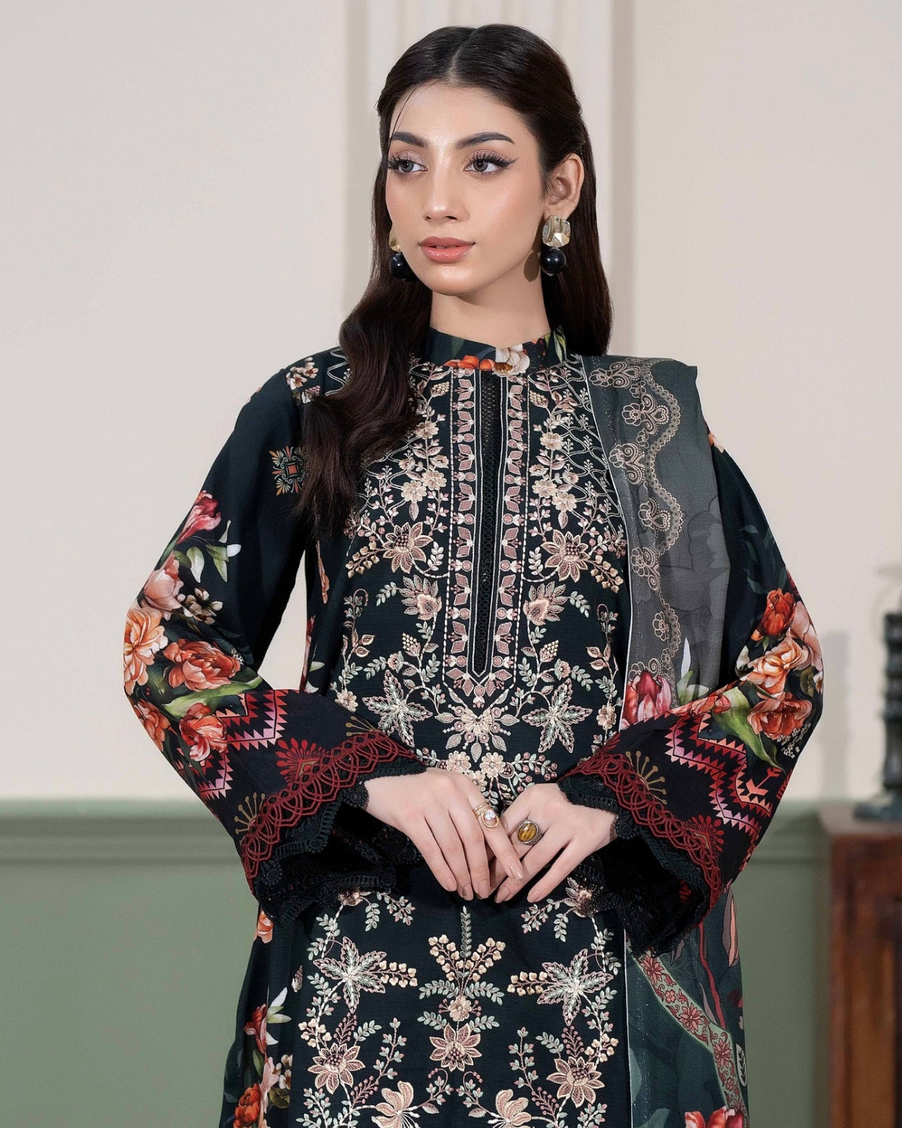 Johra Hameen | Embroidered Printed Staple | Design 705