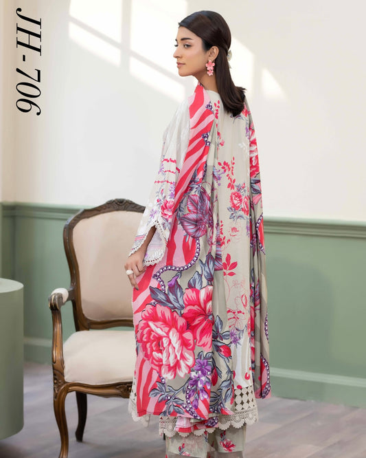 Johra Hameen | Embroidered Printed Staple | Design 706