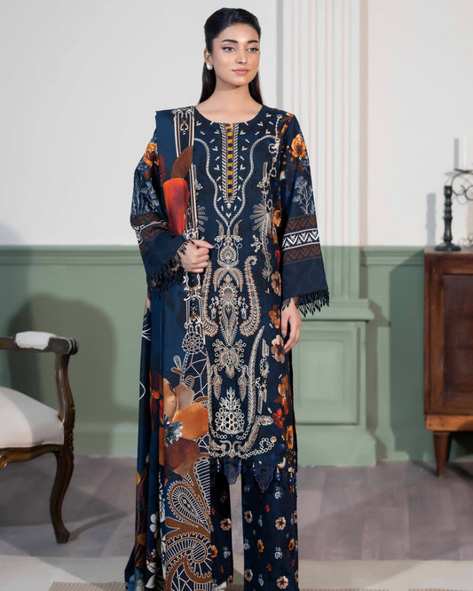 Johra Hameen | Embroidered Printed Staple | Design 707