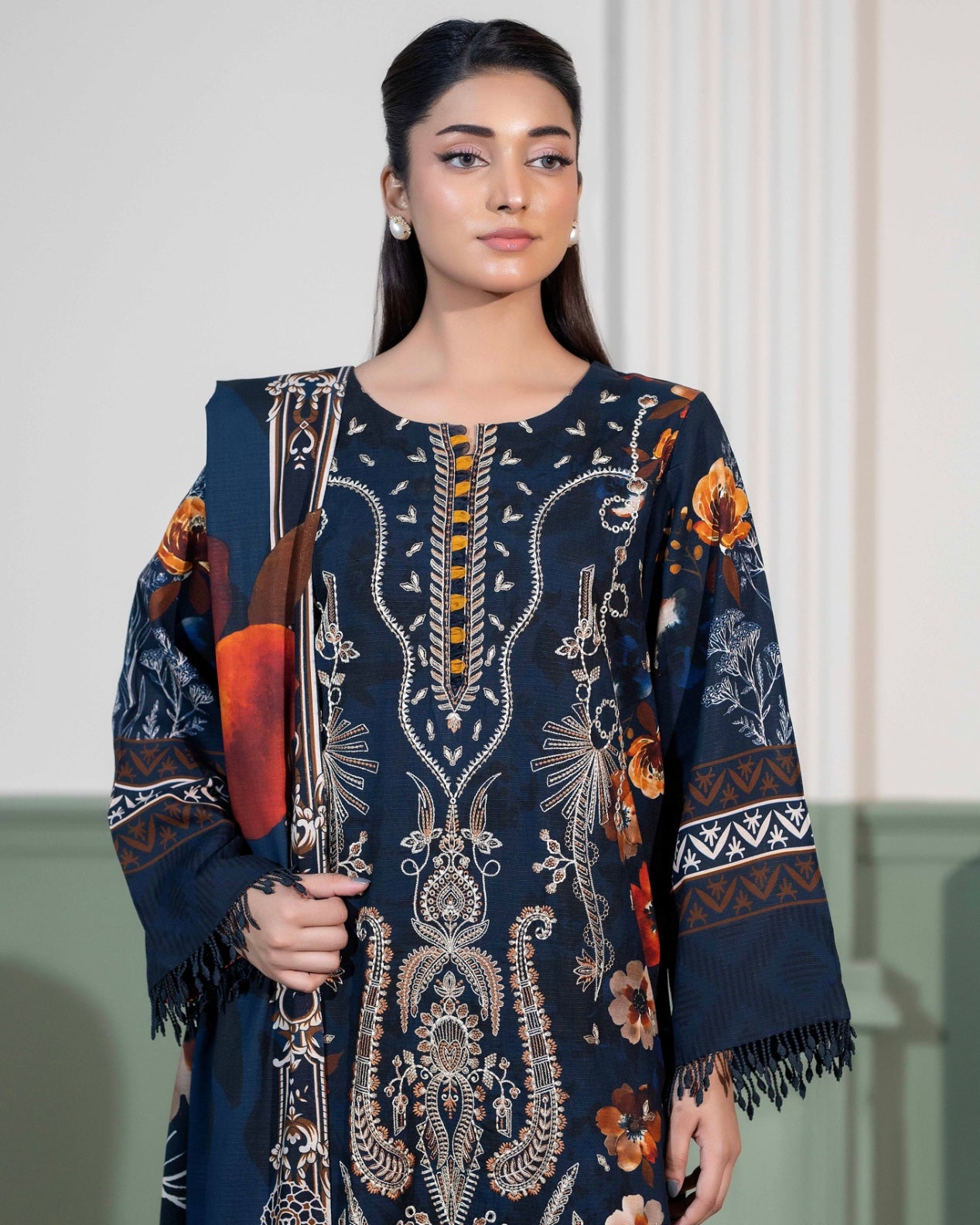 Johra Hameen | Embroidered Printed Staple | Design 707