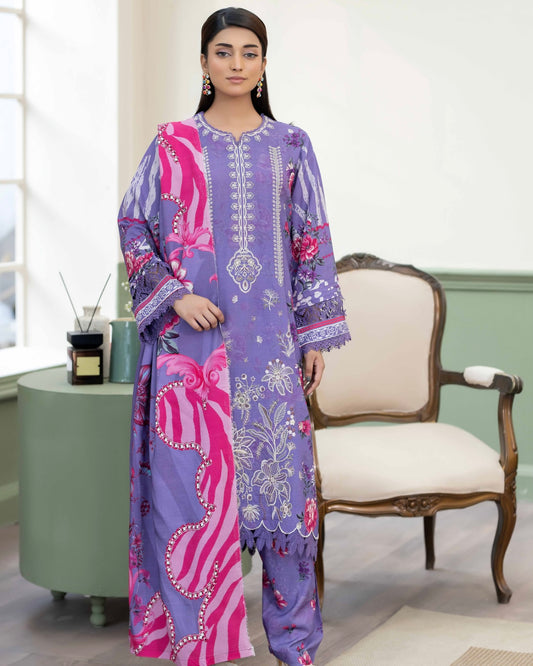 Johra Hameen | Embroidered Printed Staple | Design 708