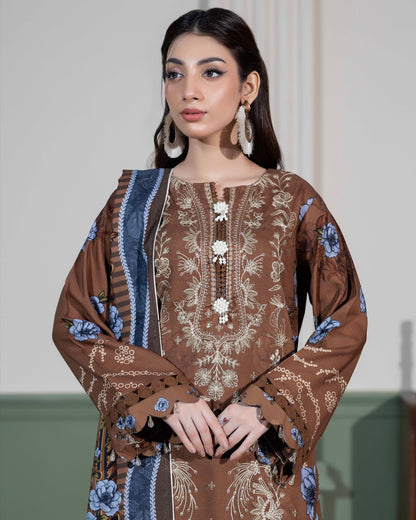 Johra Hameen | Embroidered Printed Staple | Design 709