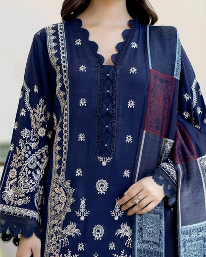Johra Yagoona | Emb Marina with Wool Shawl | Design 672