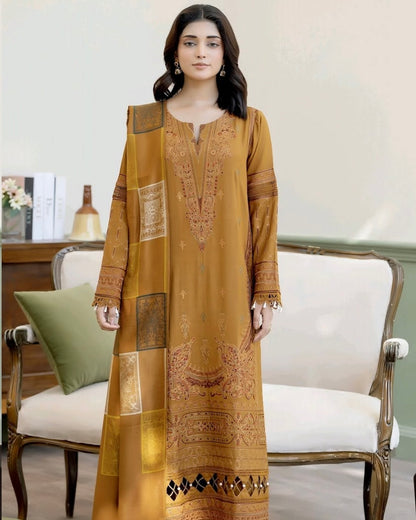 Johra Yagoona | Emb Marina with Wool Shawl | Design 673