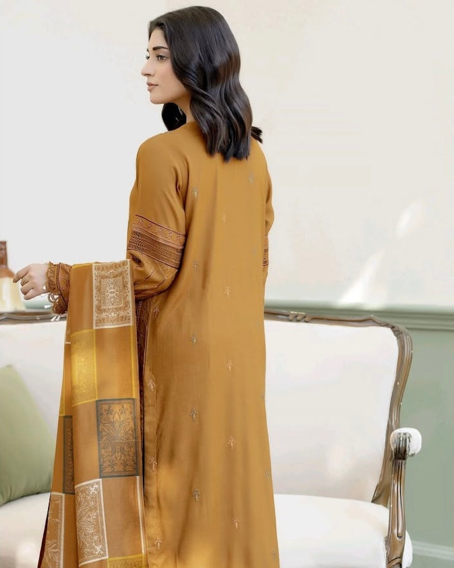 Johra Yagoona | Emb Marina with Wool Shawl | Design 673