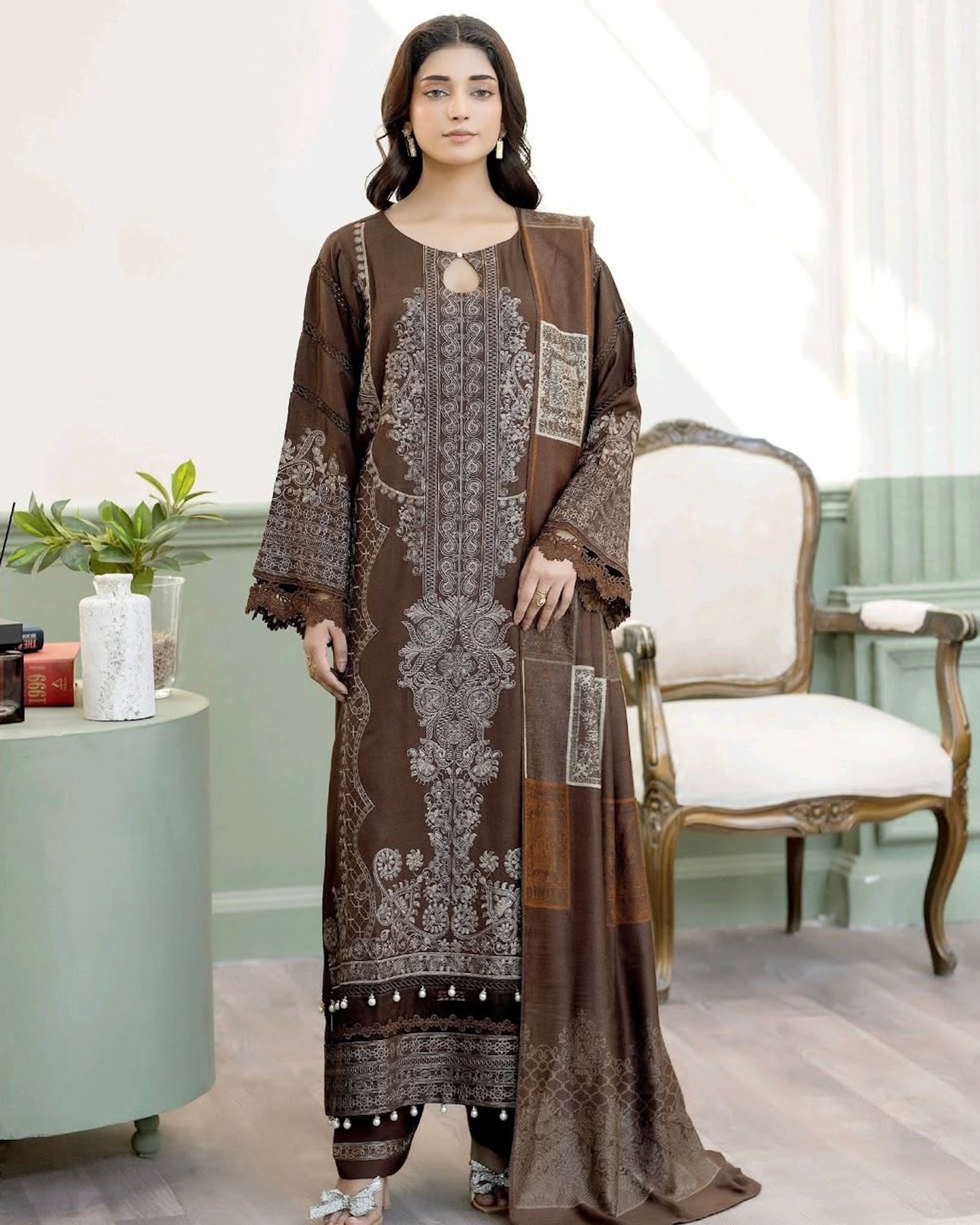 Johra Yagoona | Emb Marina with Wool Shawl | Design 674
