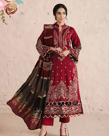 Johra Majestic | Embroidered Lawn | Design 74