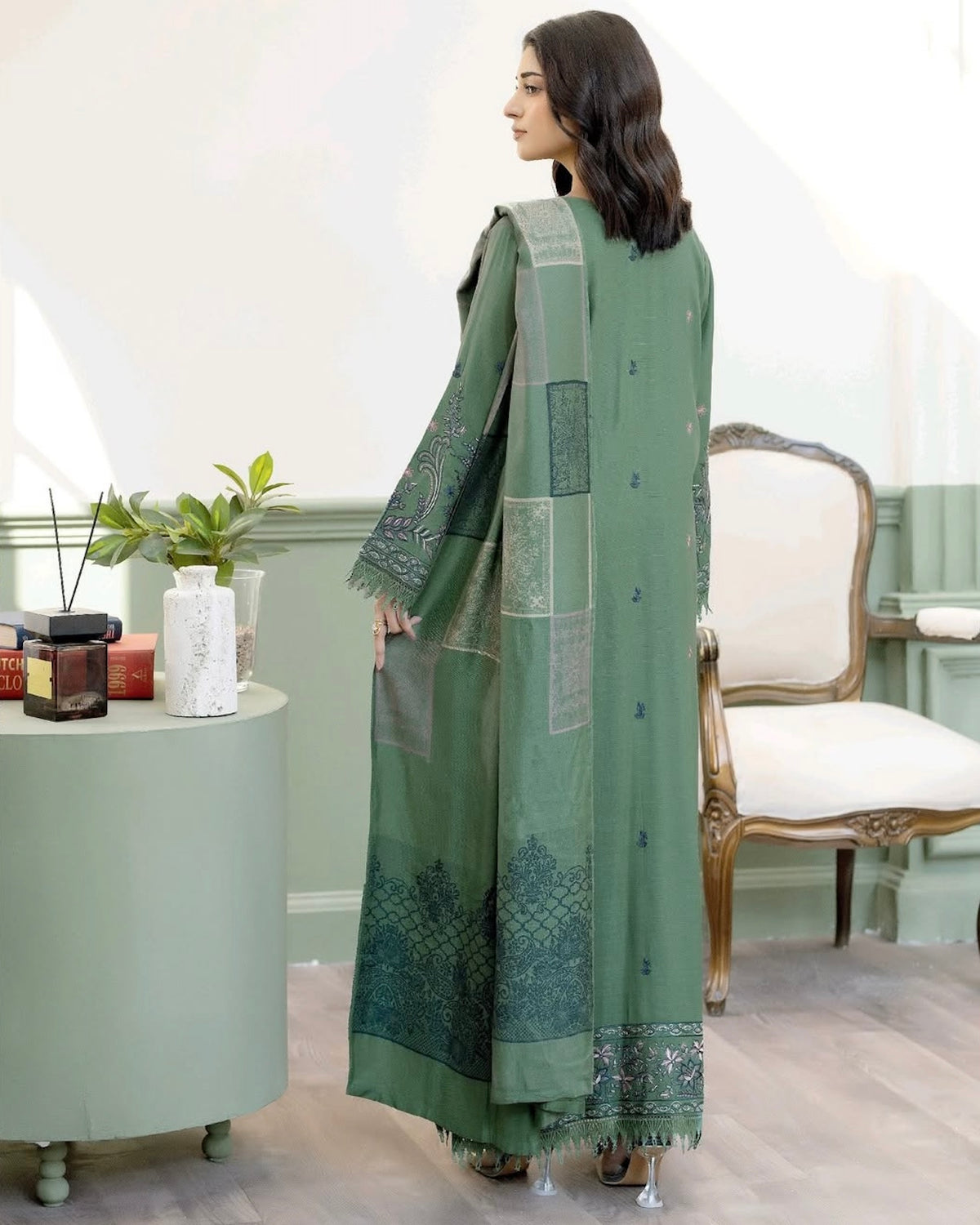 Johra Yagoona | Emb Marina with Wool Shawl | Design 676