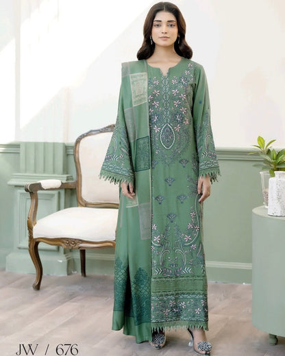 Johra Yagoona | Emb Marina with Wool Shawl | Design 676