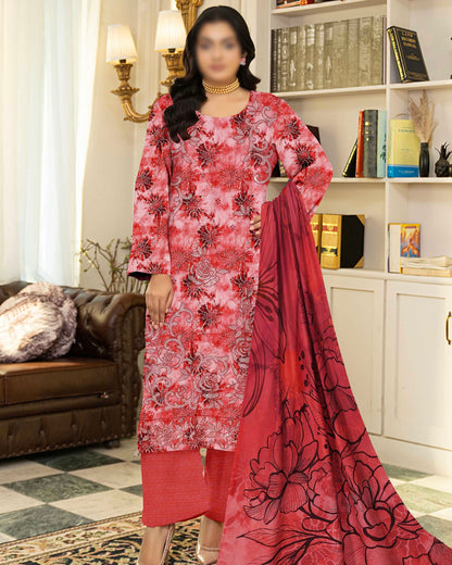 Fantak Batik | Embroidered Printed Karandi | Design 7