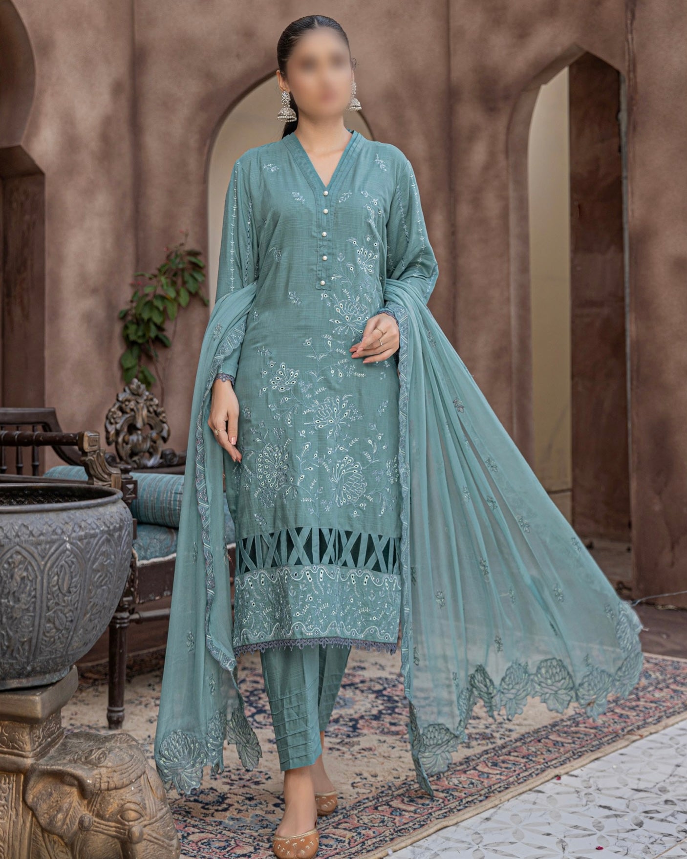 Fantak Ayra | Embroidered Doria Viscose | Design 7