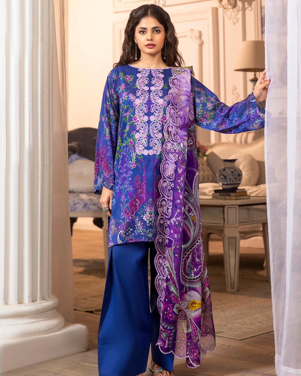 GullJee Morja | Embroidered Lawn | Design 7