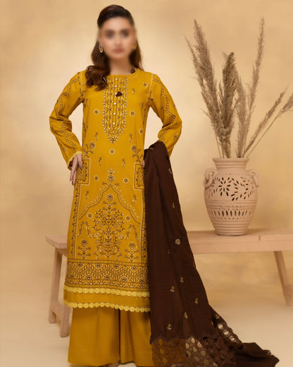 Fantak Andaaz | Emb Dhanak with Emb Wool Shawl | Design 7