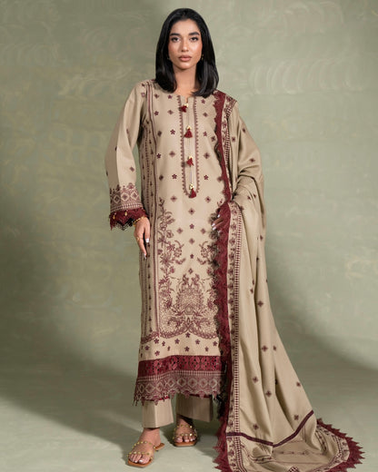 Coral Winter Series | Embroidered Peach Leather | Design 7