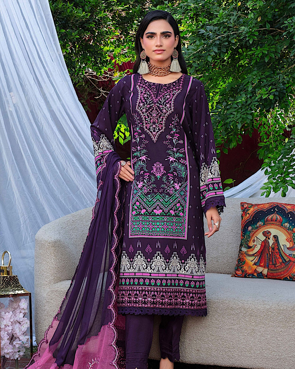 GulleRukh Amal | Embroidered Viscose Pure Dupatta | Design 7