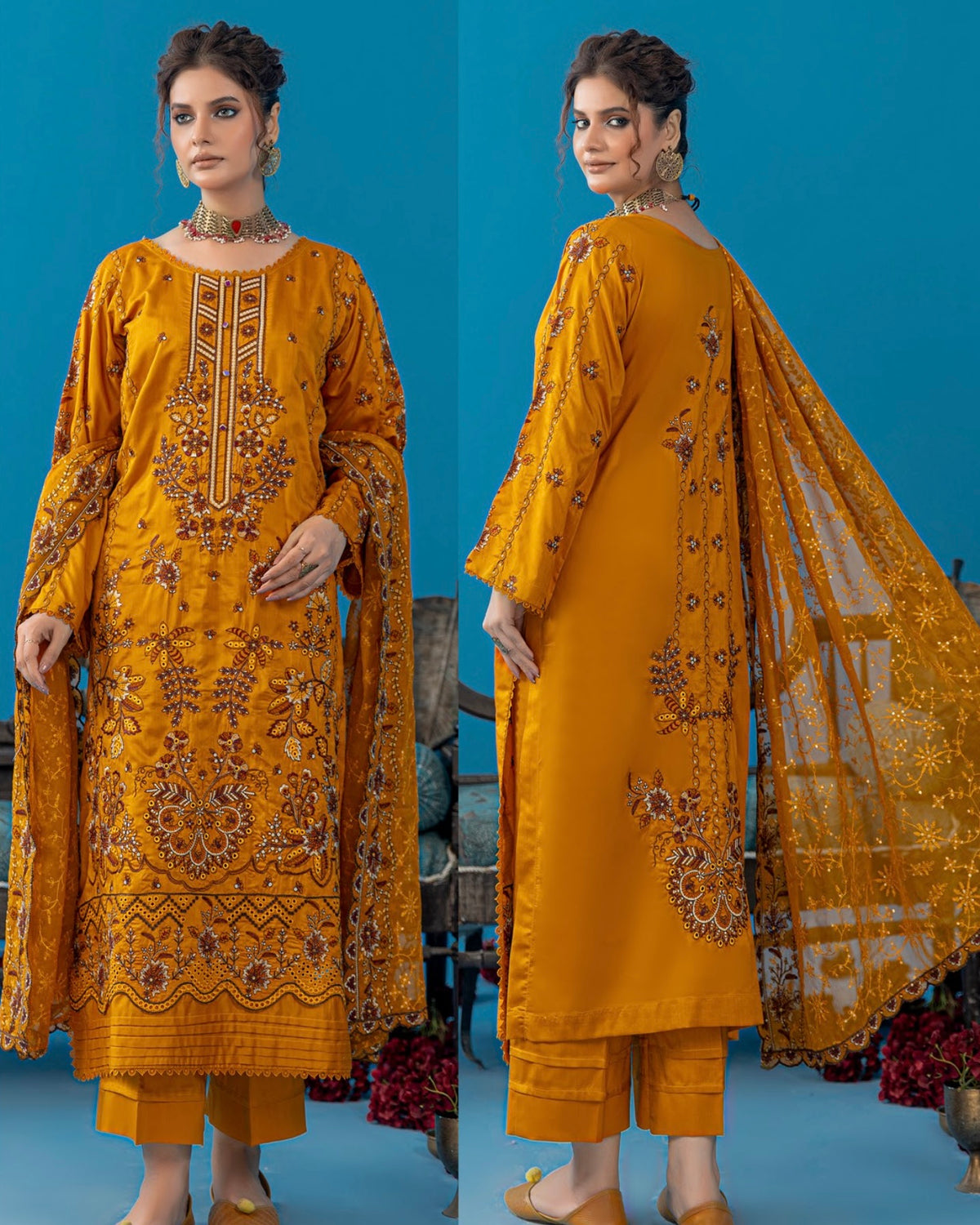 Palwasha Pakeeza | Emb Viscose with Emb Chiffon Dupatta | Design 7