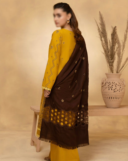 Fantak Andaaz | Emb Dhanak with Emb Wool Shawl | Design 7