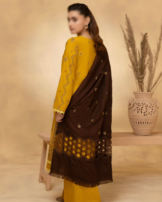 Fantak Andaaz | Emb Dhanak with Emb Wool Shawl | Design 7