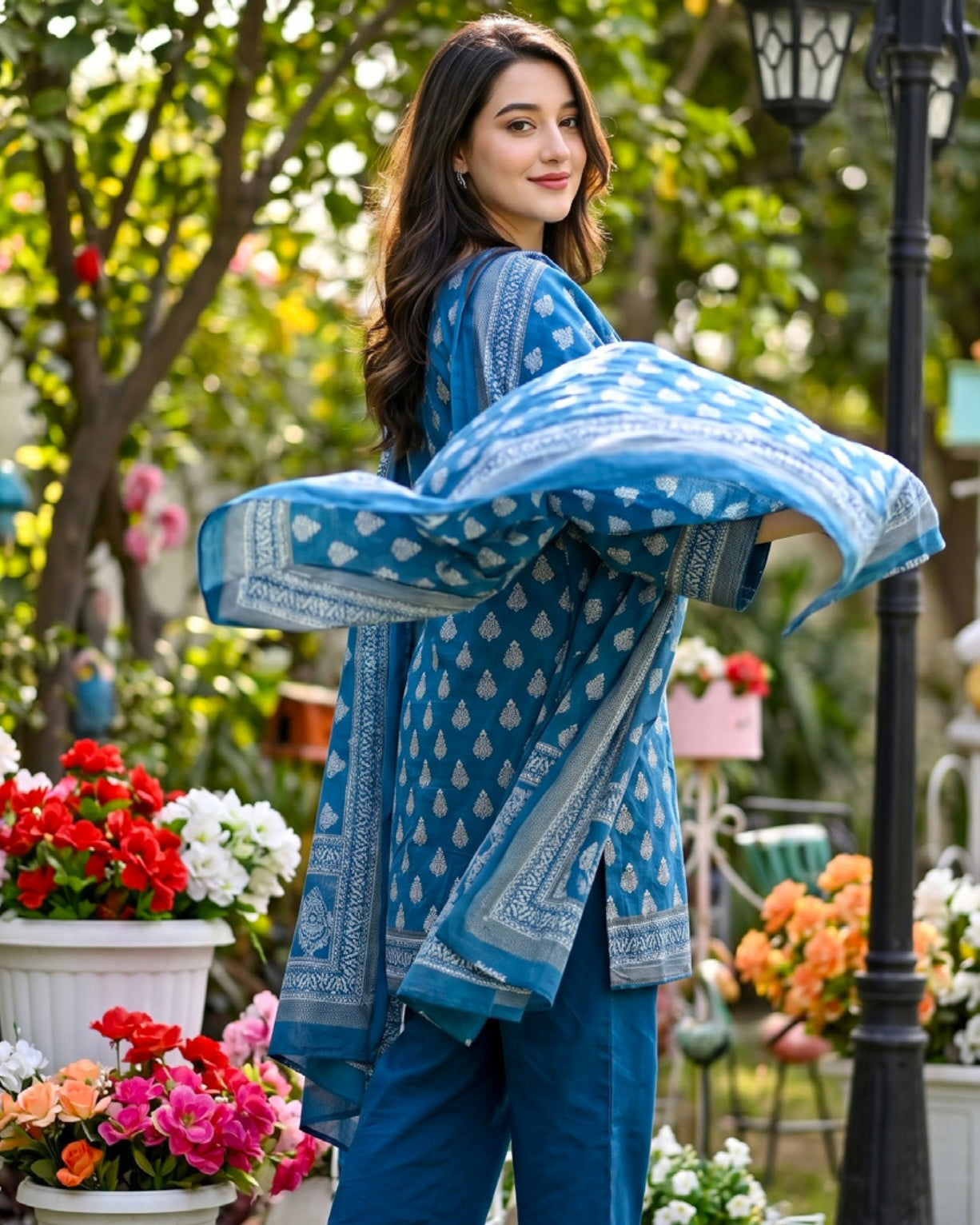 Regalia | Gold Paste Printed Lawn 3pc | Design 7