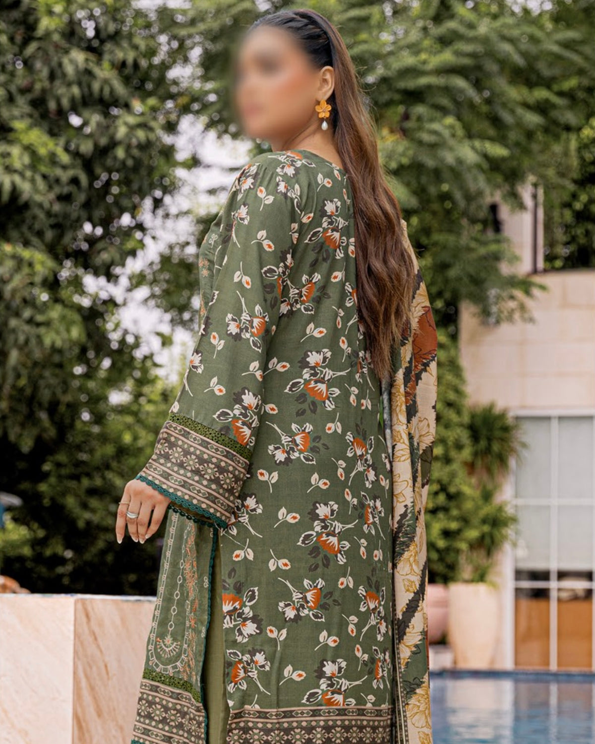 Fantak Jasmine | Embroidered Printed Staple | Design 7