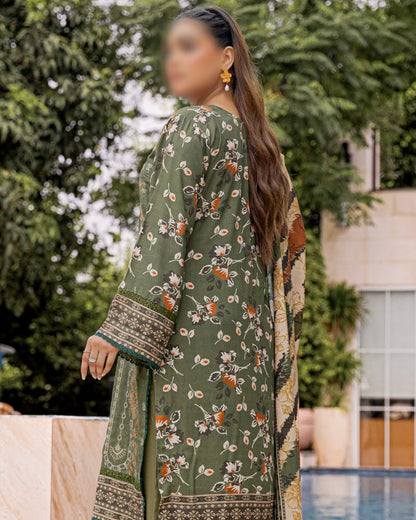 Fantak Jasmine | Embroidered Printed Staple | Design 7