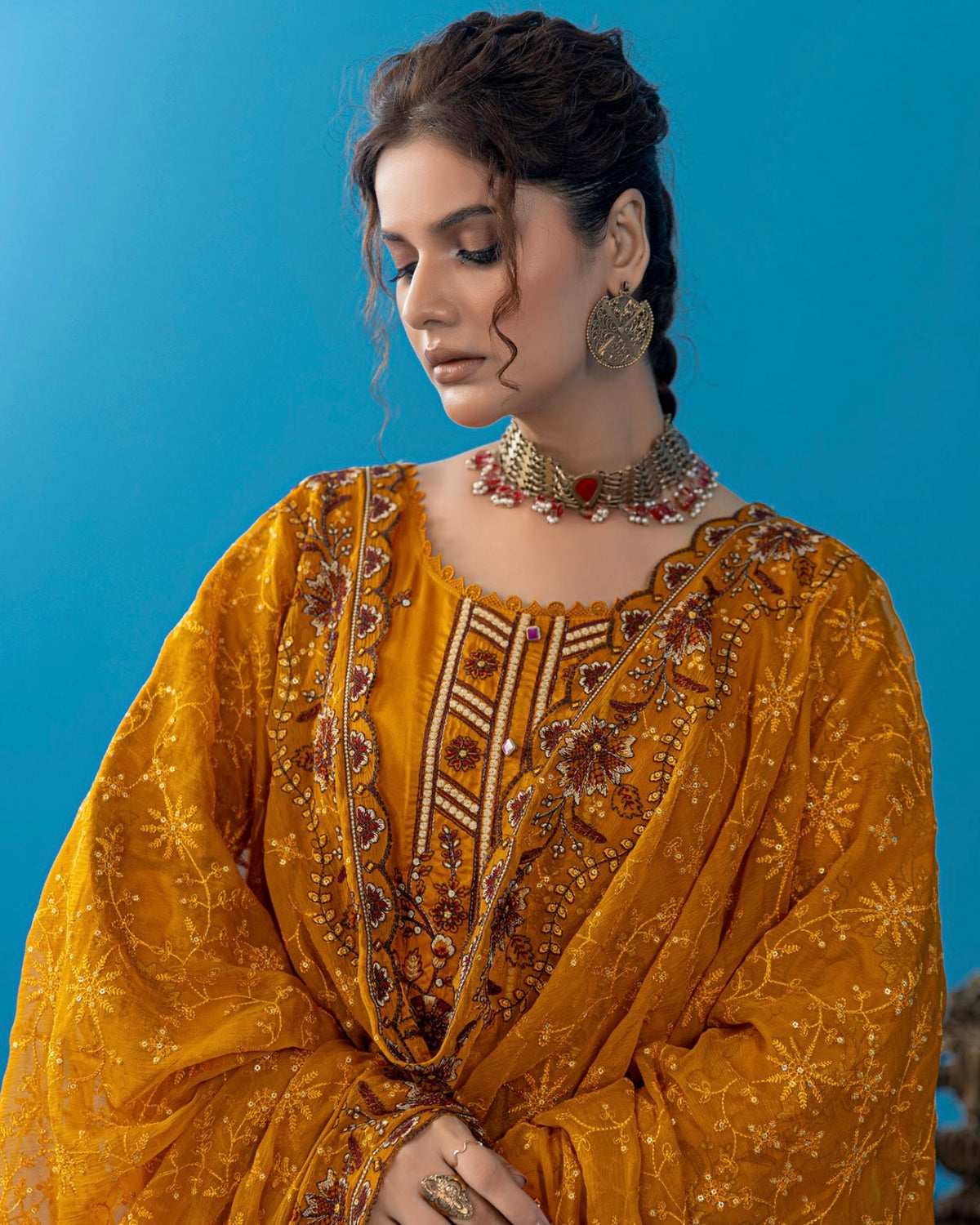 Palwasha Pakeeza | Emb Viscose with Emb Chiffon Dupatta | Design 7