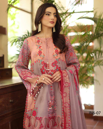 Charizma Infinity | Embroidered Printed Lawn | Design 7