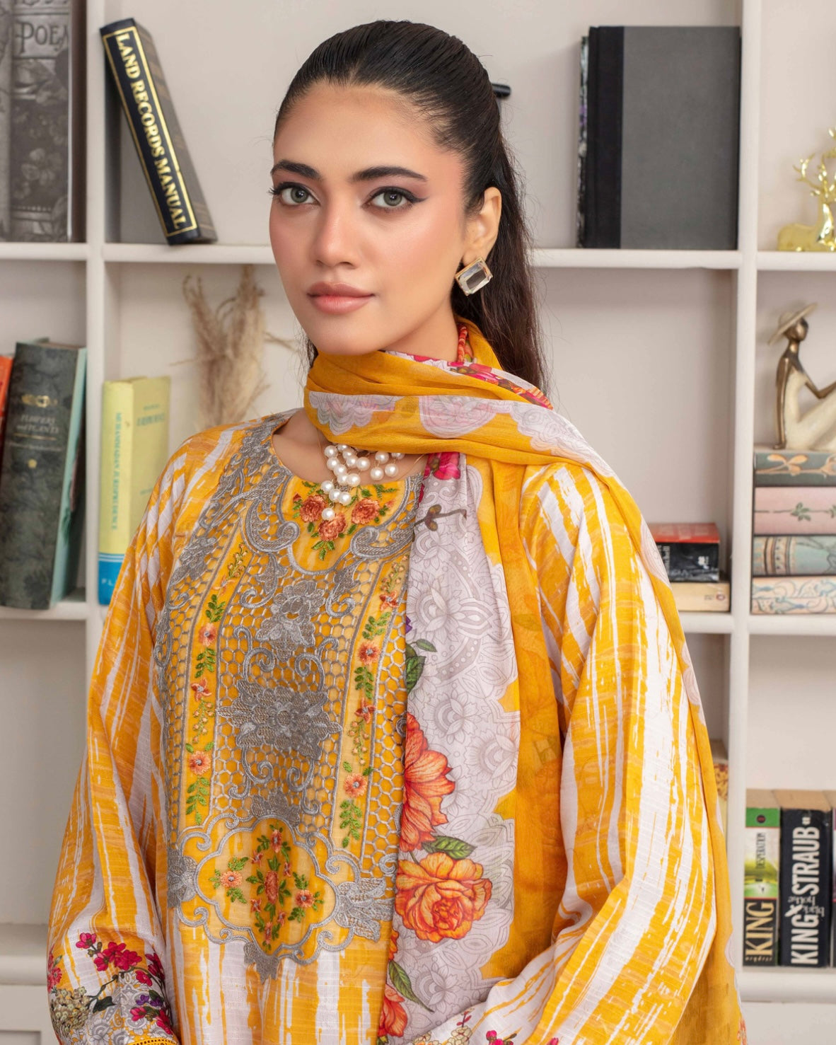 Gullerukh Pleasing | Embroidered Self Jacquard Viscose | Design 7