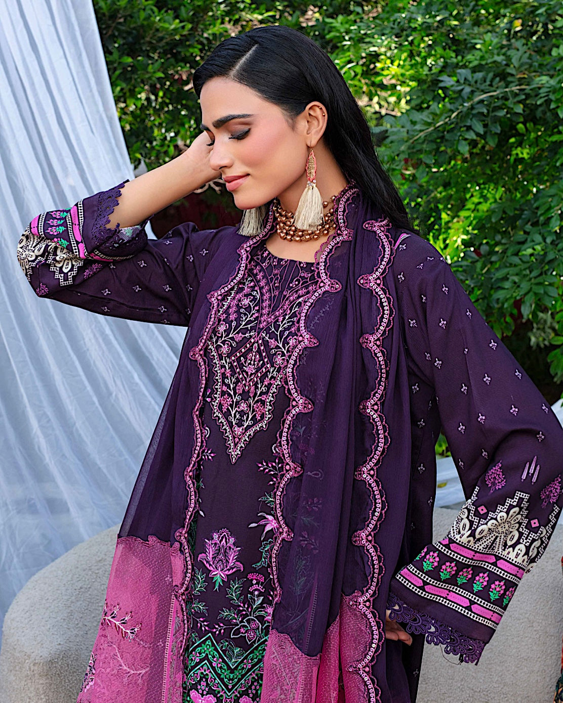 GulleRukh Amal | Embroidered Viscose Pure Dupatta | Design 7