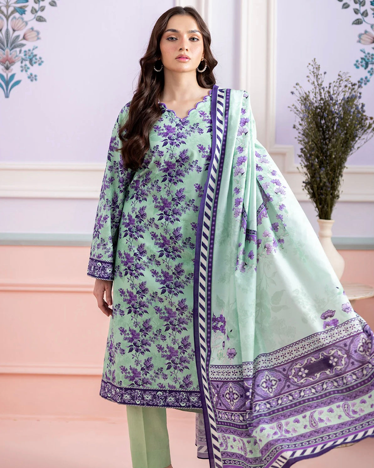 Zellbury | Printed Dobby Lawn 3pc | Design 839