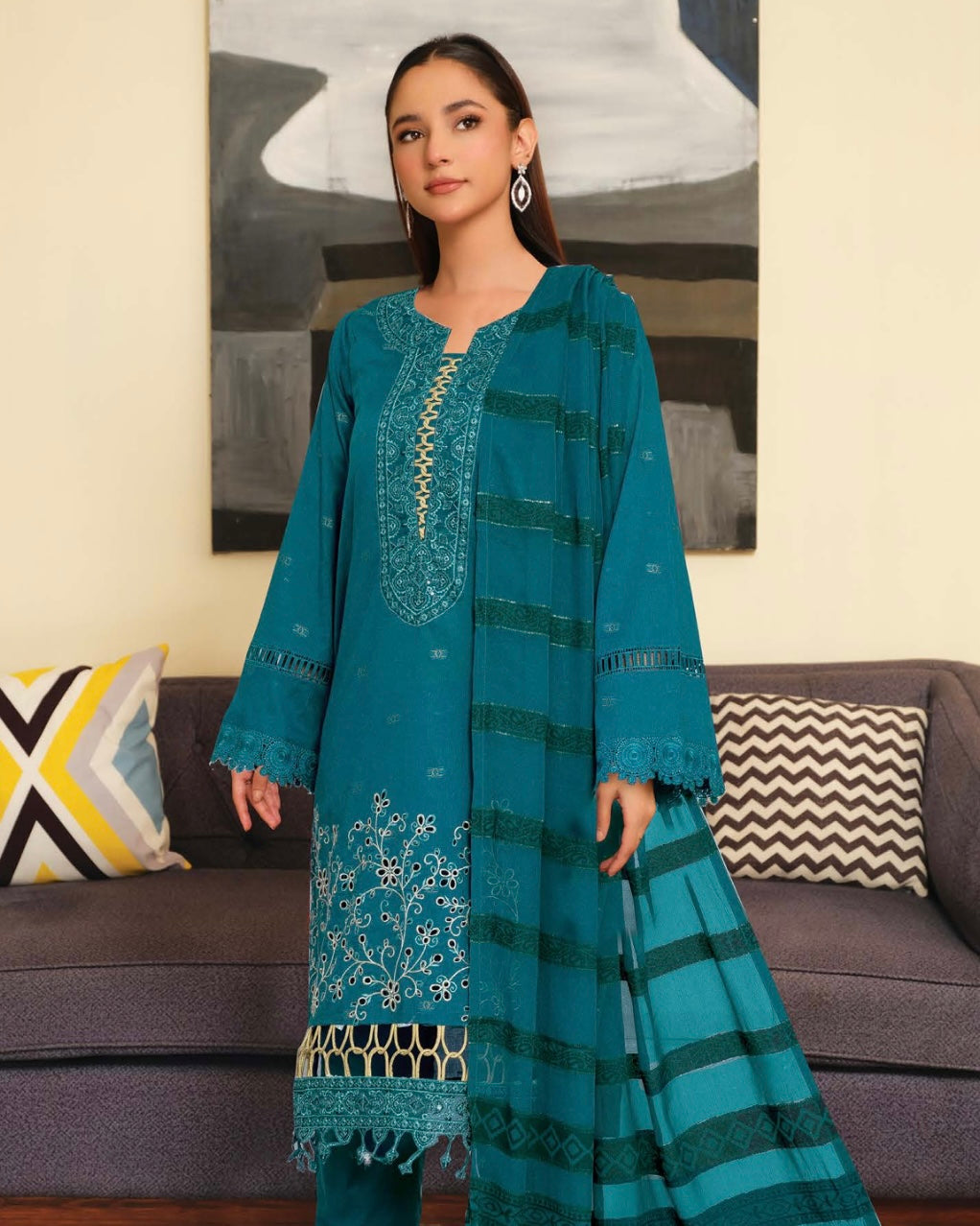 Johra Feeha | Embroidered Jacquard Lawn | Design 899