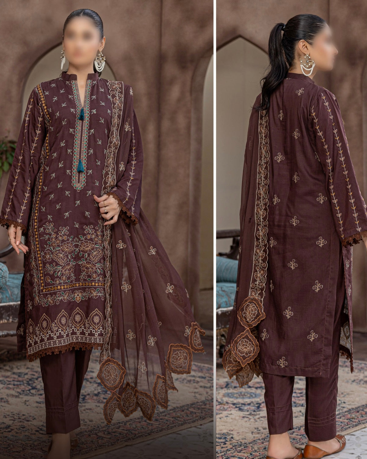 Fantak Ayra | Embroidered Doria Viscose | Design 8