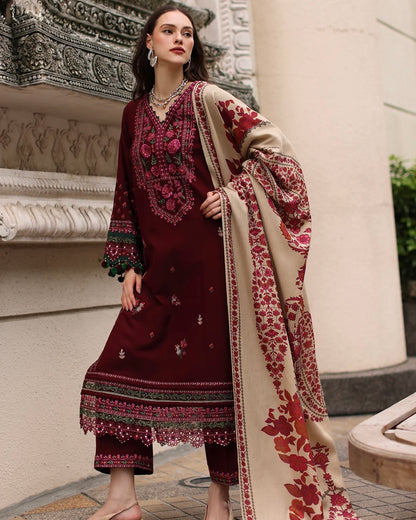 Charizma Poshima Vol 1 | Embroidered Peach Leather | Design 8