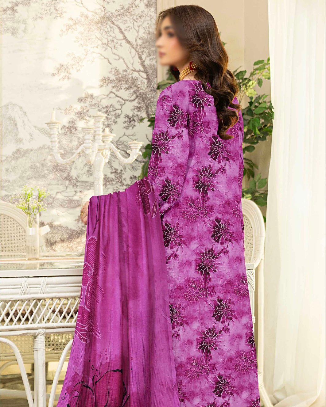 Fantak Batik | Embroidered Printed Karandi | Design 8