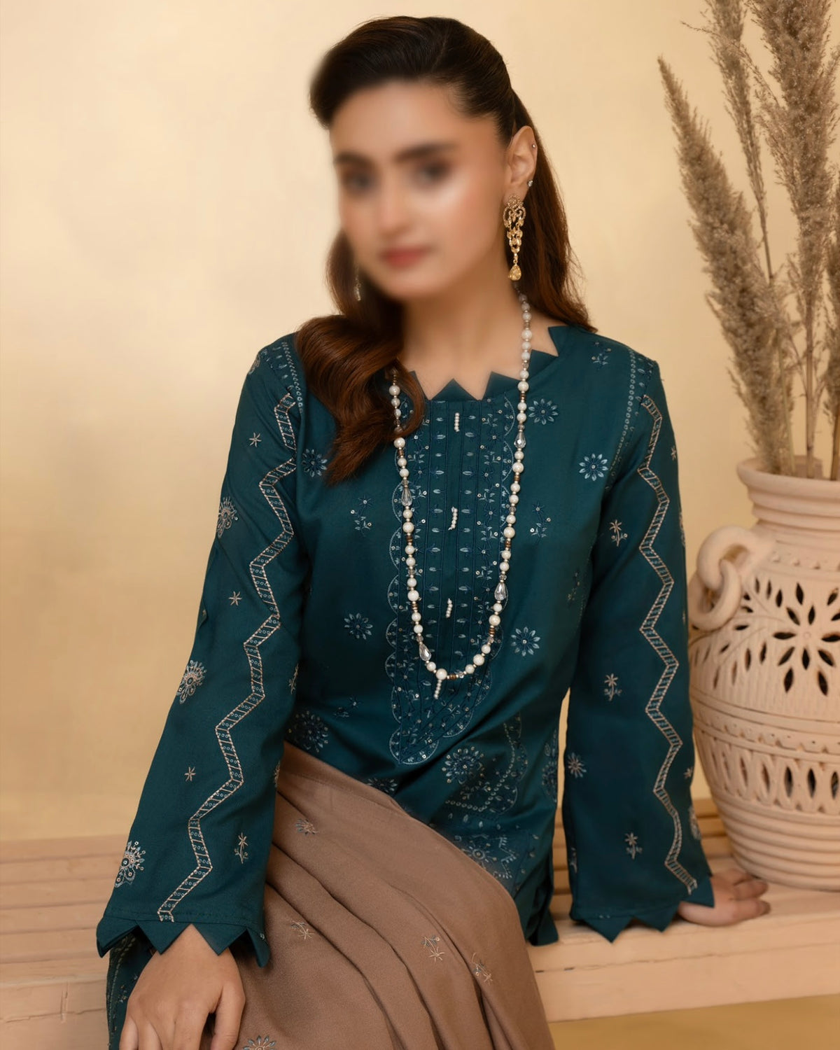 Fantak Andaaz | Emb Dhanak with Emb Wool Shawl | Design 8