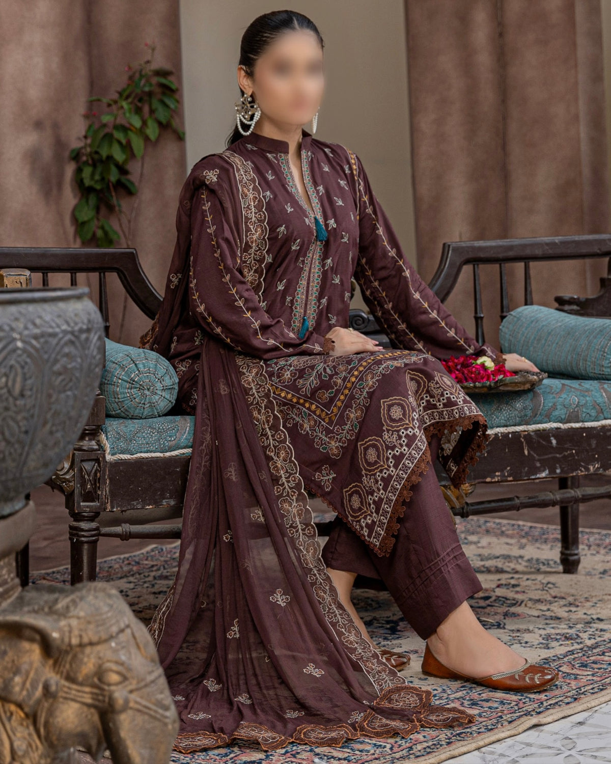 Fantak Ayra | Embroidered Doria Viscose | Design 8