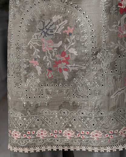 Fantak Grace | Embroidered Printed Viscose | Design 8