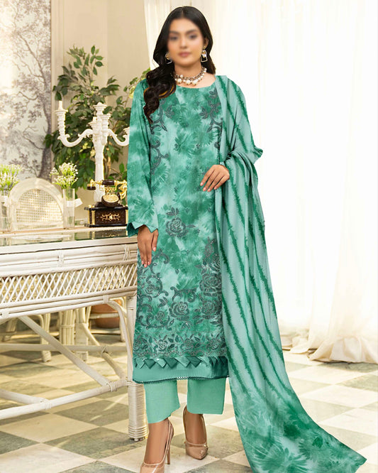 Fantak Batik | Embroidered Printed Karandi | Design 9