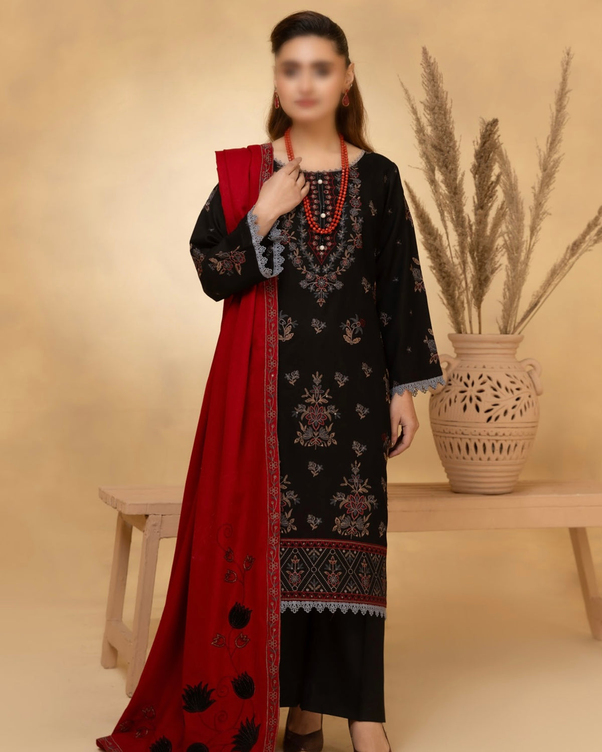 Fantak Andaaz | Emb Dhanak with Emb Wool Shawl | Design 9