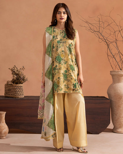 GullJee Rangrez | Printed Lawn Chiffon Dupatta | Design 9