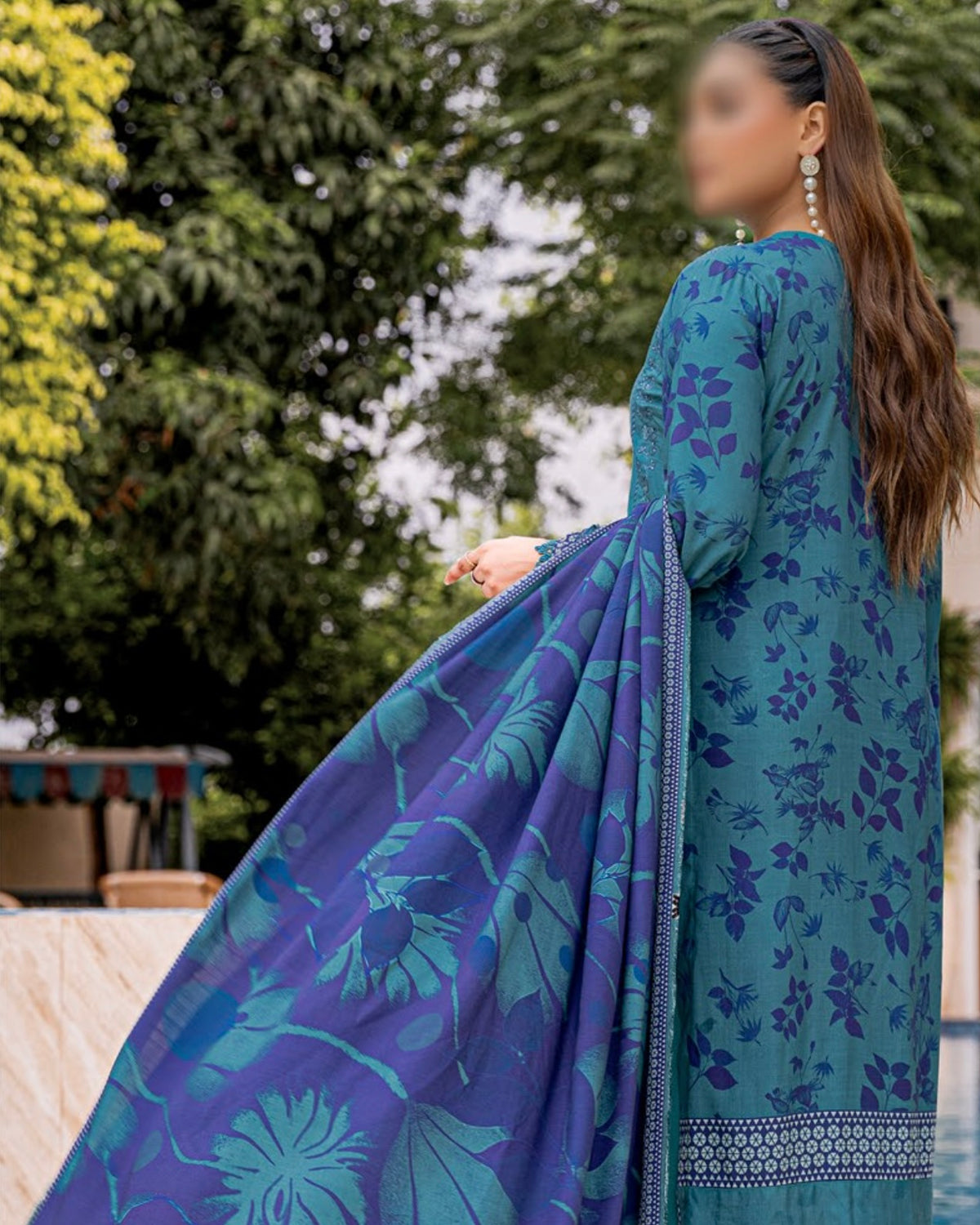 Fantak Jasmine | Embroidered Printed Staple | Design 9
