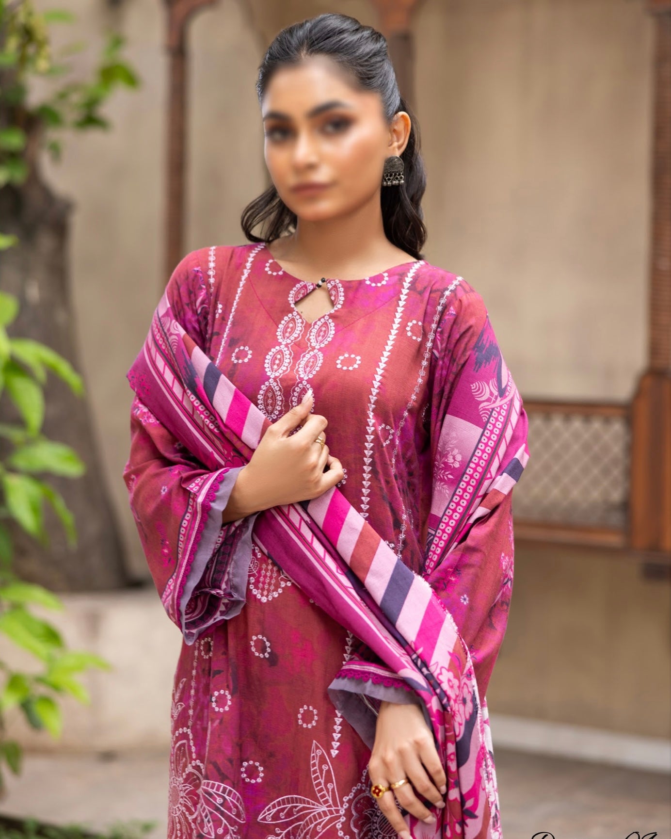 Fantak Sahil | Embroidered Printed Staple | Design 9