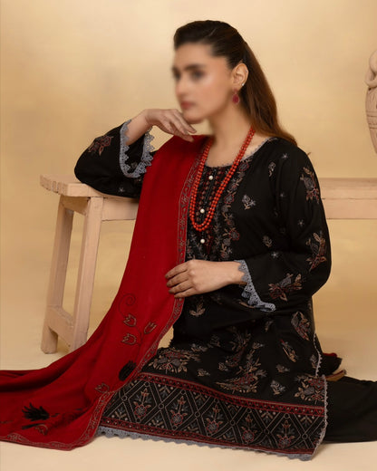 Fantak Andaaz | Emb Dhanak with Emb Wool Shawl | Design 9