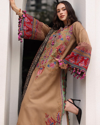 Charizma Poshima Vol 1 | Embroidered Peach Leather | Design 9