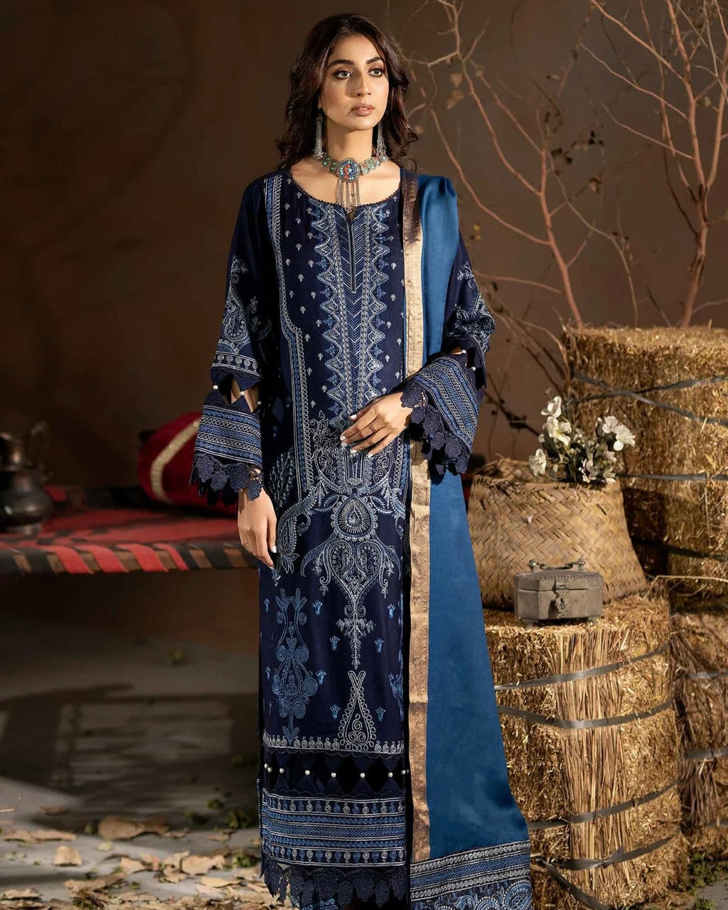 Johra Amalia | Embroidered Peach Leather | Design 653