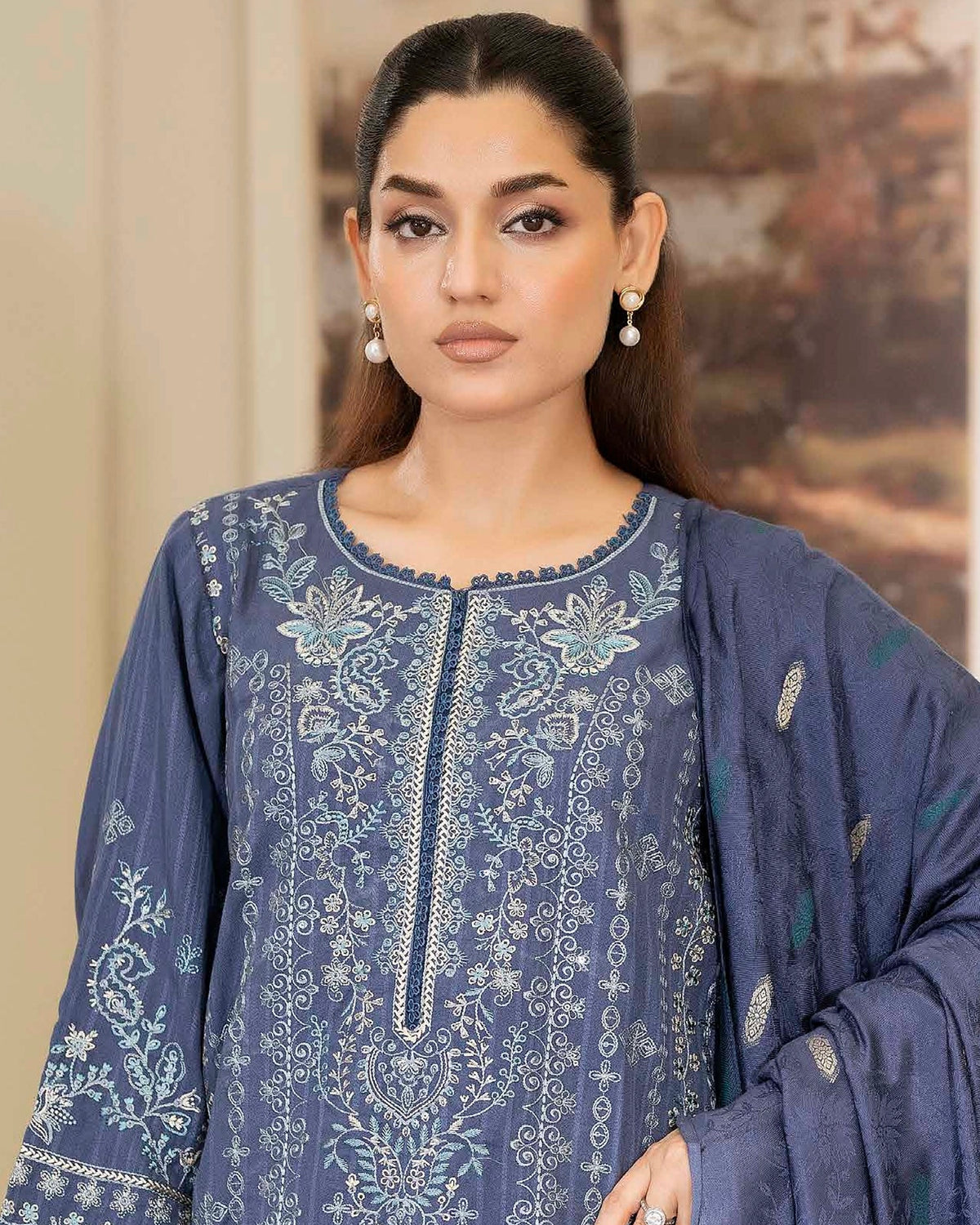 Johra Amish | Emb Marina with Wool Shawl | Design 422