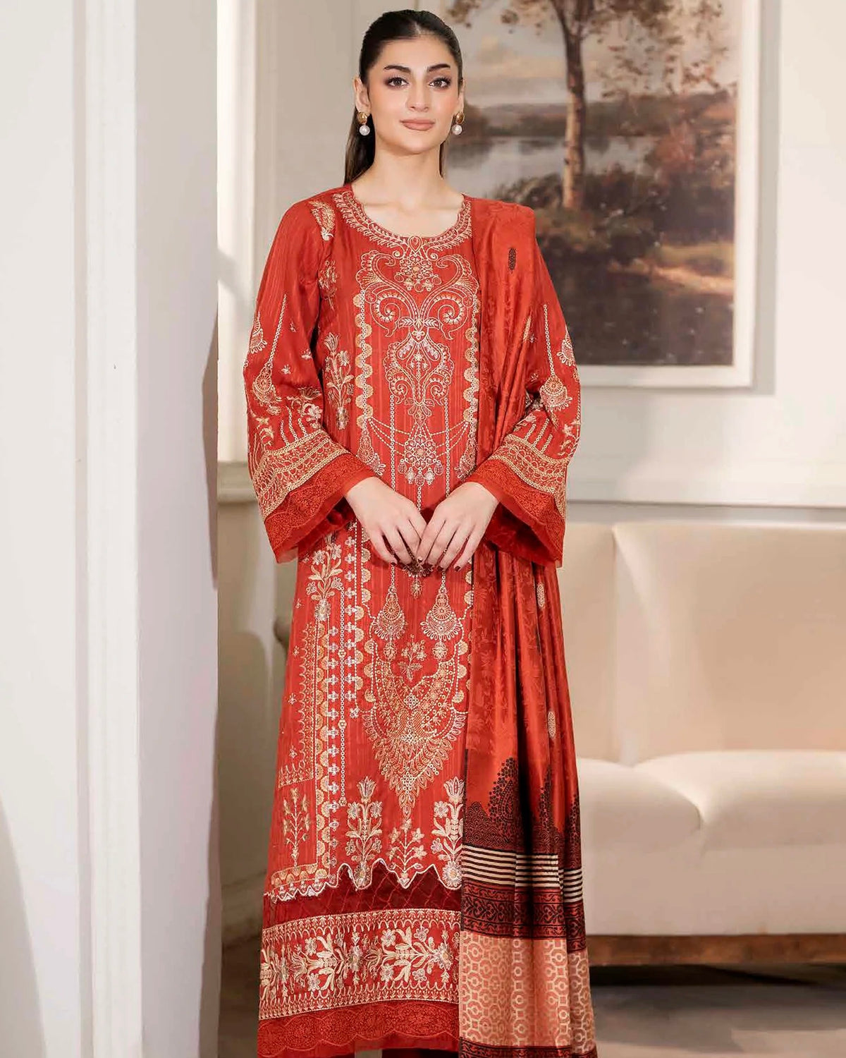 Johra Amish | Emb Marina with Wool Shawl | Design 426